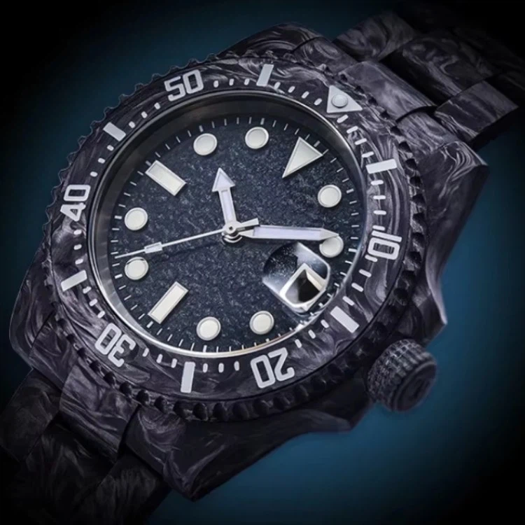 Automatic Mechanical Watches With Carbon Fiber Case Strap